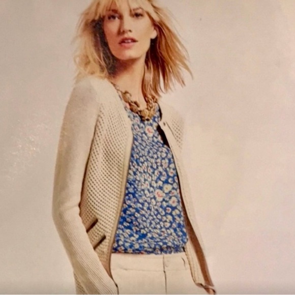 CAbi Blue Crisscross Button Accent Back Top L - Picture 2 of 9